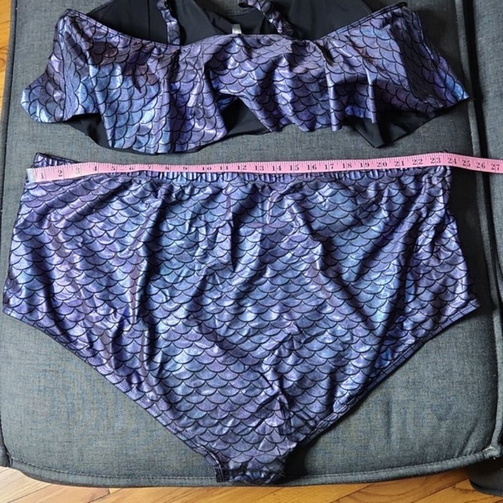 Torrid Purple & Black Mermaid Wireless Bikini Top (Sz4)  & Bottom (Sz6) - Picture 7 of 9